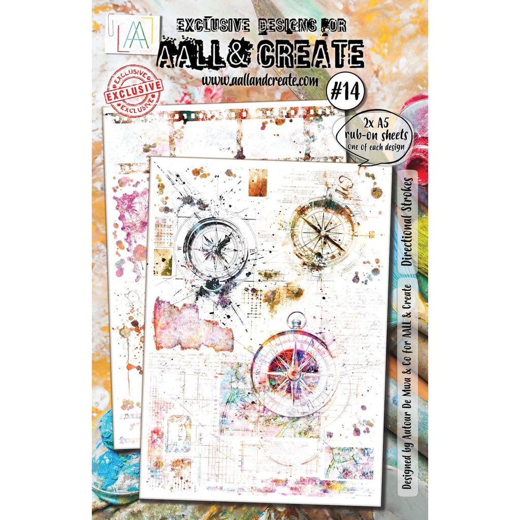 AALL & Create Directional Strokes A5 Rub Ons ro014