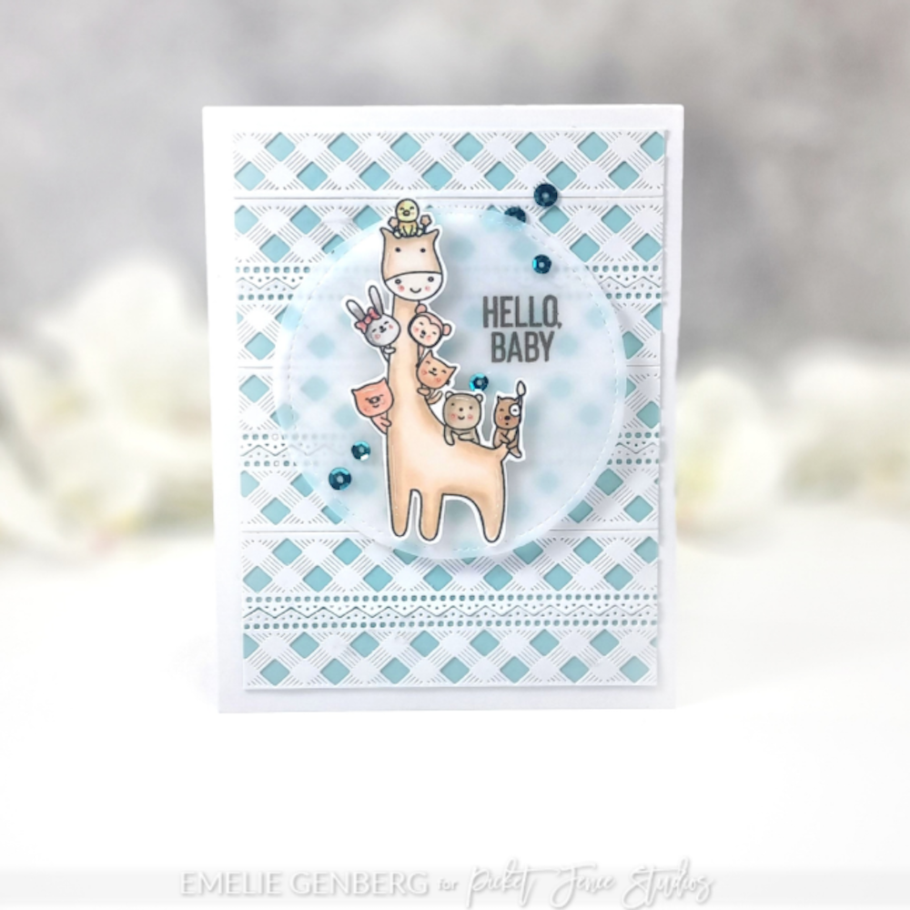 Picket Fence Studios Animal Crackers Kind Messages Clear Stamps ac-105 hello baby card