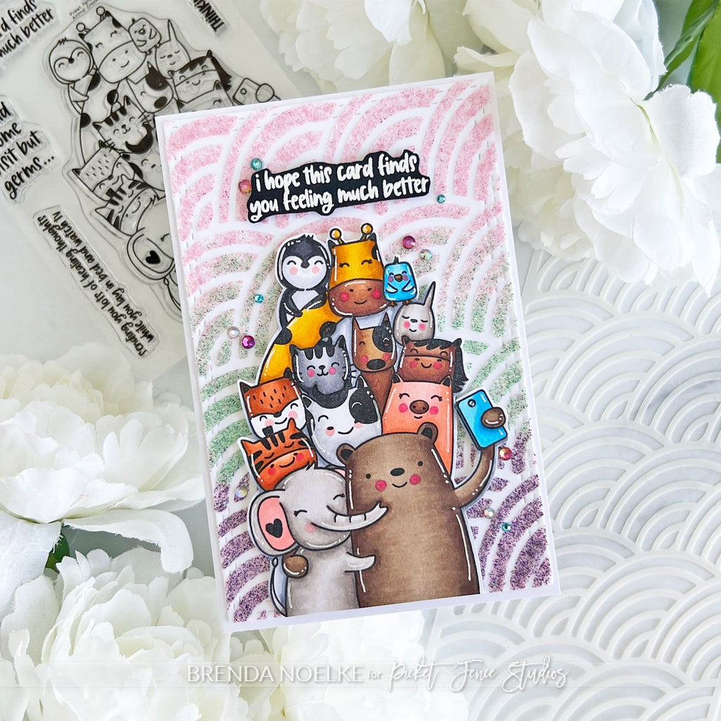 Picket Fence Studios Animal Crackers: We Miss You Stamp and Die Bundle feeling much better