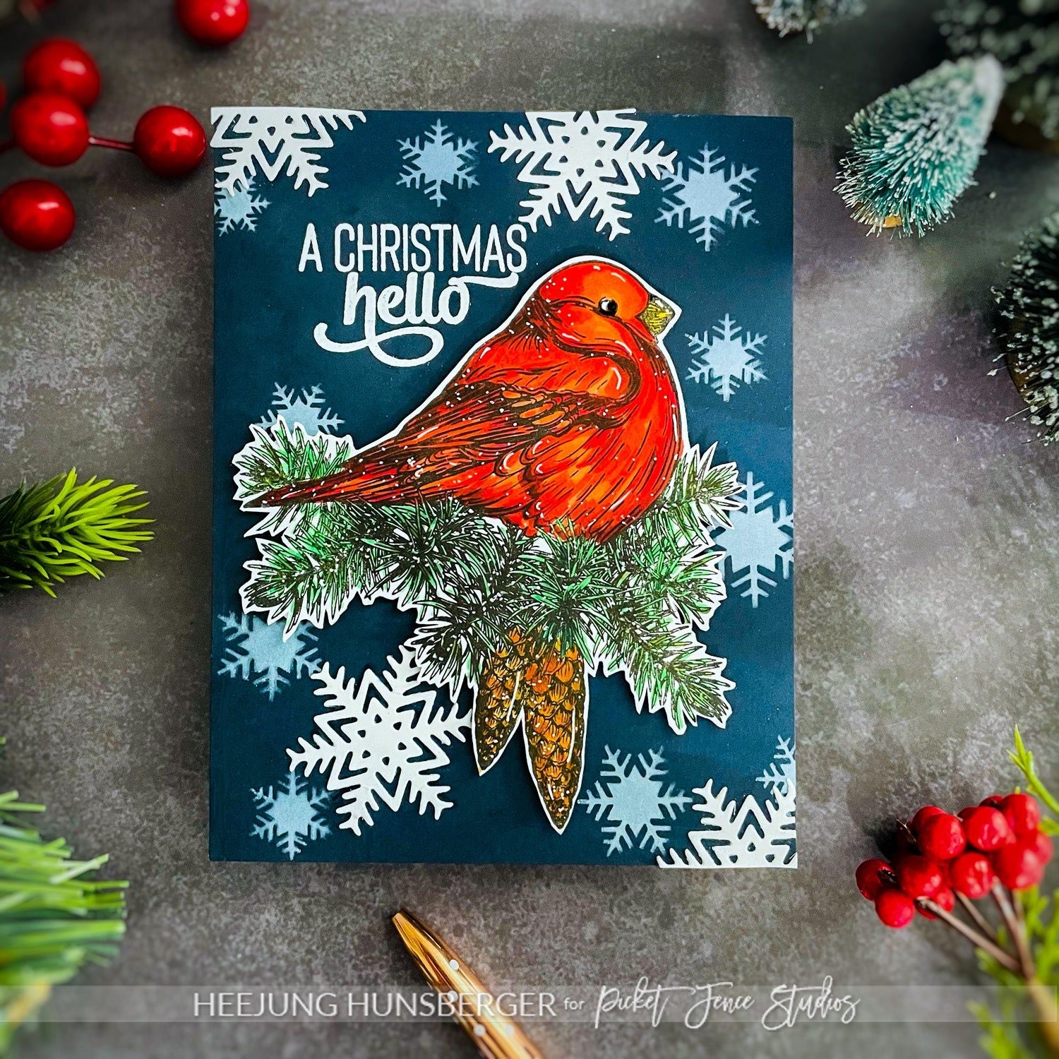 Picket Fence Studios A Christmas Hello Clear Stamps c-156 – Simon