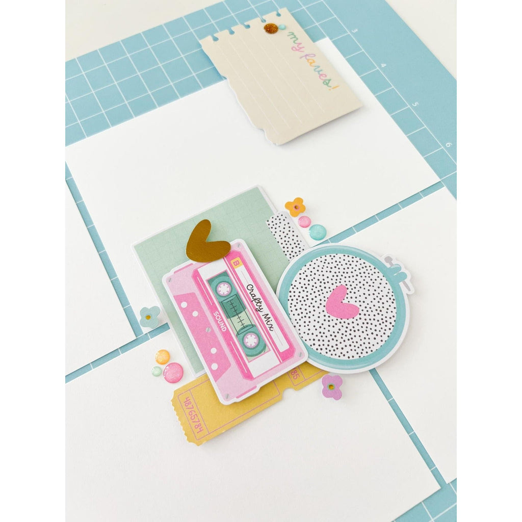 Simple Stories Crafty Things Glitter Enamel Dots 22529 Crafty Mix Tape Layout