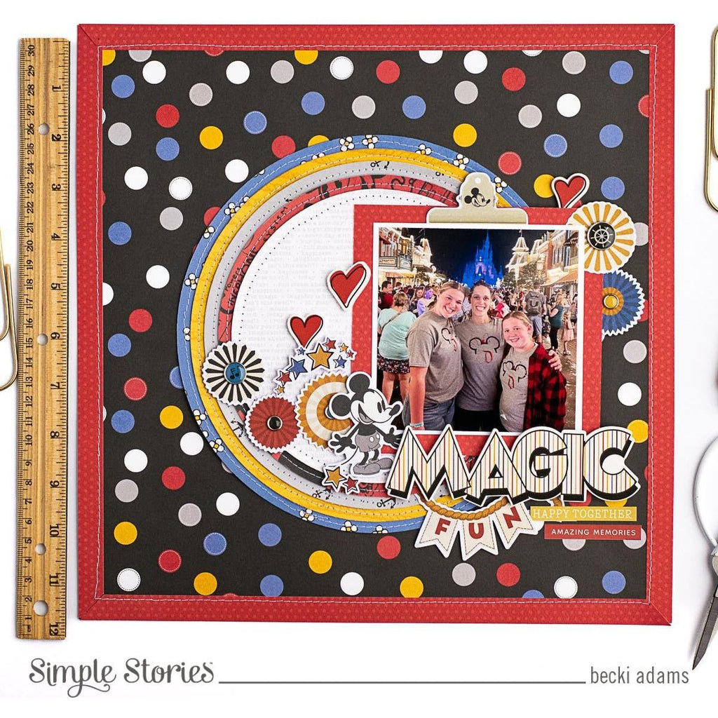 Simple Stories Say Cheese Classic Mouse 12 x 12 Collection Kit 23400 Magic Kingdom Layout