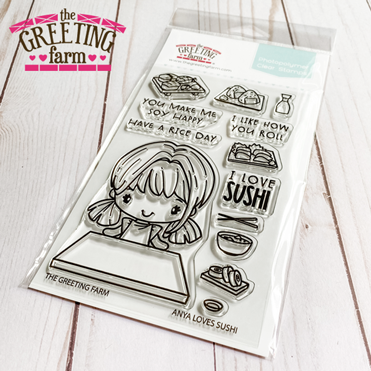 The Greeting Farm Anya Loves Sushi Clear Stamps