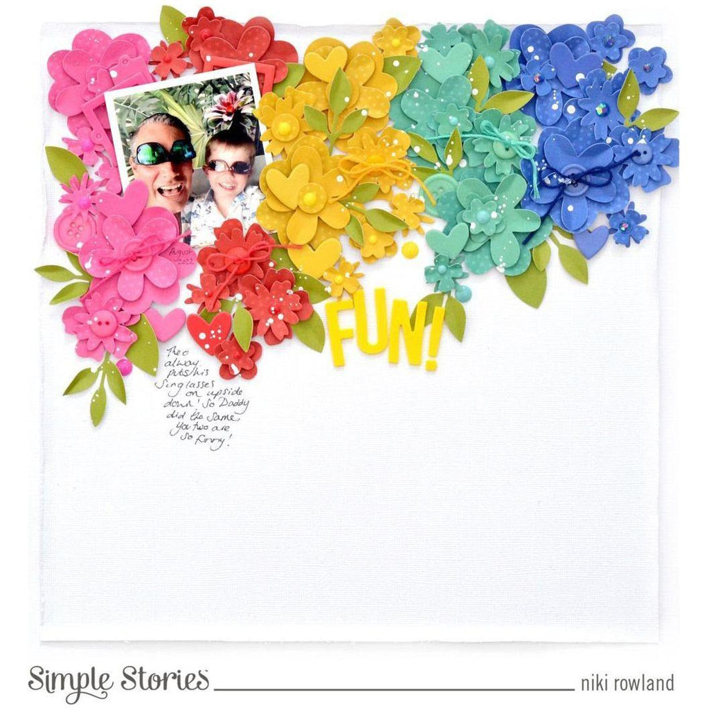 Simple Stories Color Vibe Summer Flowers Bits And Pieces 19026 Fun Floral Layout