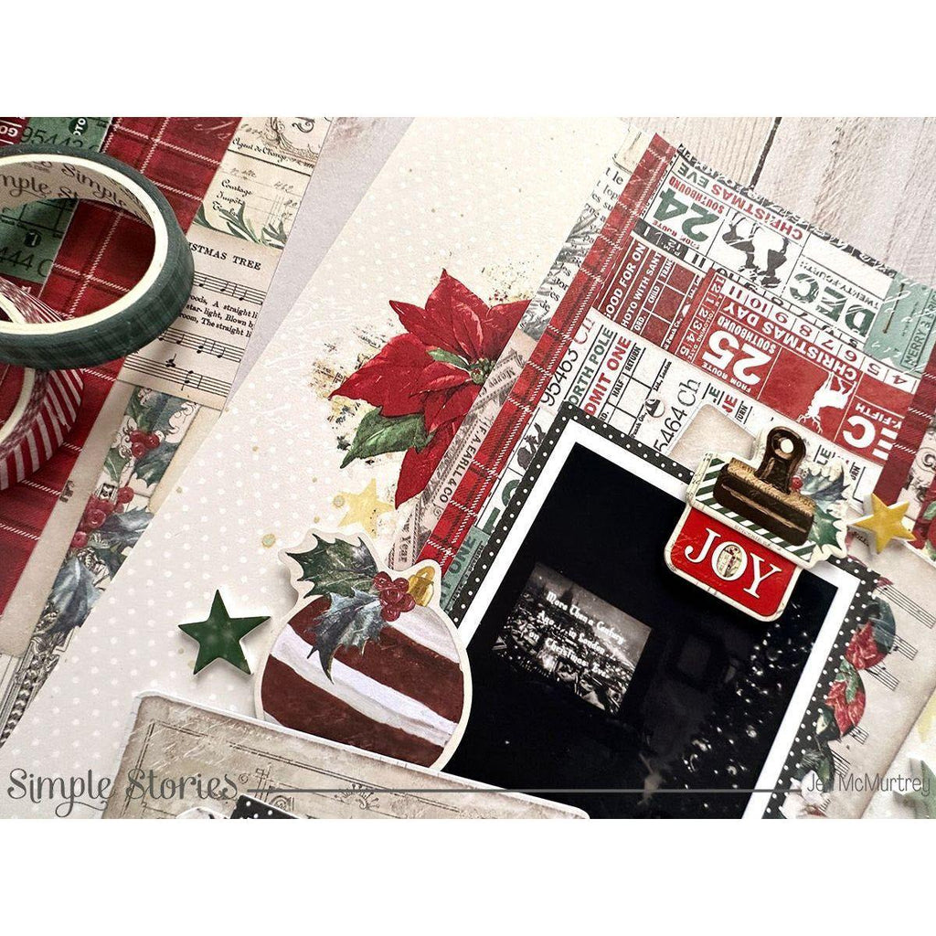 Simple Stories Vintage 'Tis The Season Layered Chipboard 20730 Christmas Joy Layout