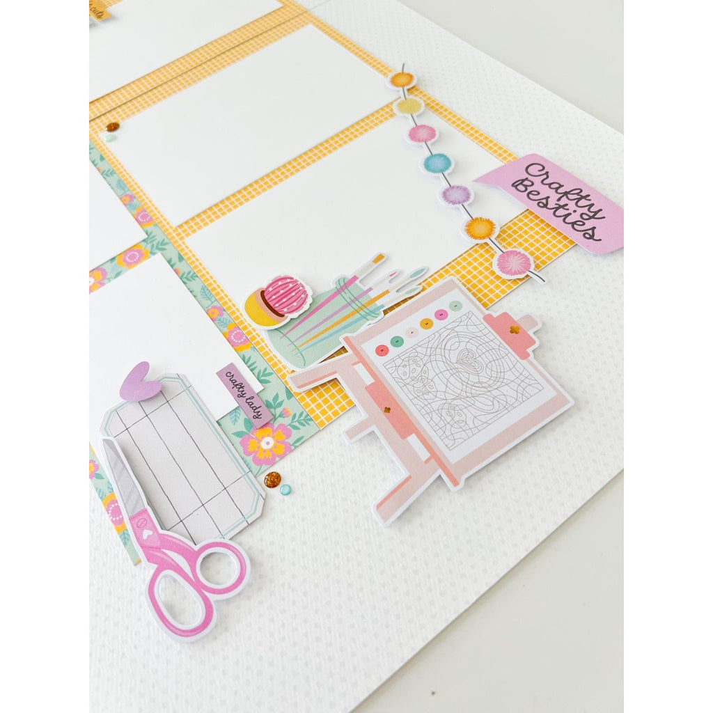 Simple Stories Crafty Things Bits And Pieces 22518 Crafting Besties Layout