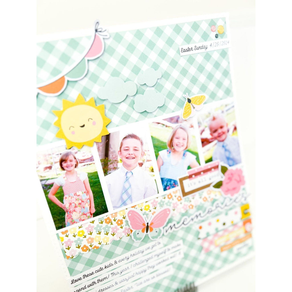 Simple Stories Fresh Air Bits And Pieces 21618 Spring Memories Layout