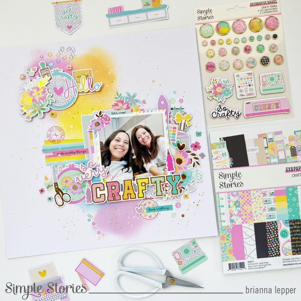 Simple Stories Crafty Things 6 x 8 Paper Pad 22515 Besties Layout