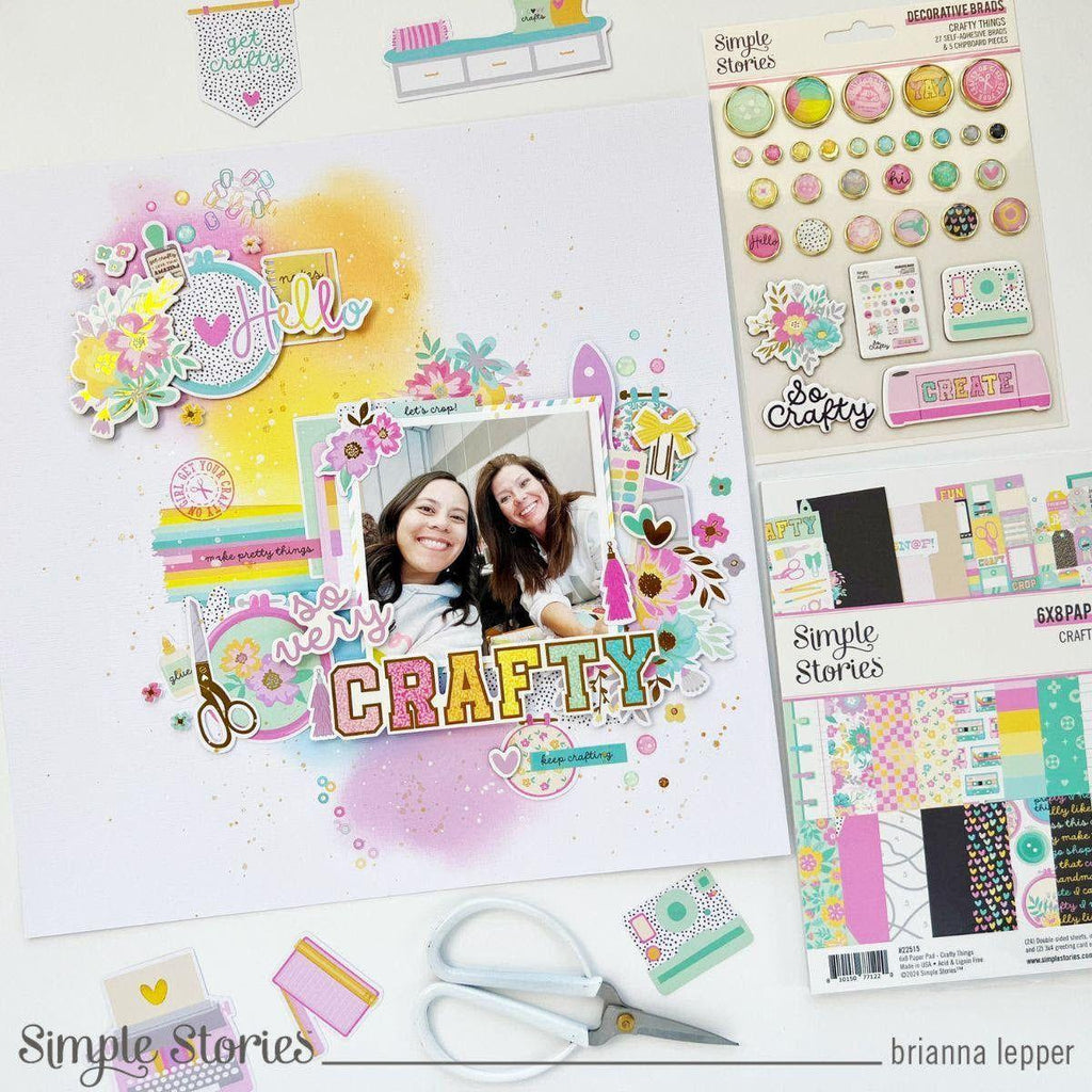 Simple Stories Crafty Things Floral Bits And Pieces 22521 Besties Layout