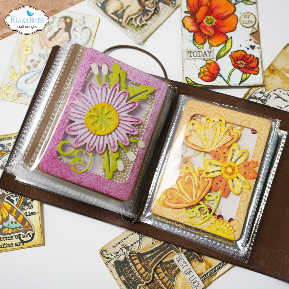 Elizabeth Craft Designs ATC Art Journal Sleeves ajs01 flowers