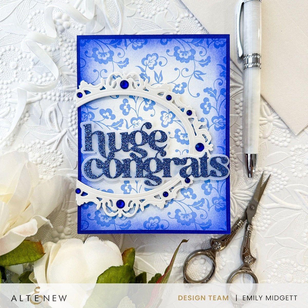 Altenew Sparkled Frame Die alt10046 huge congrats