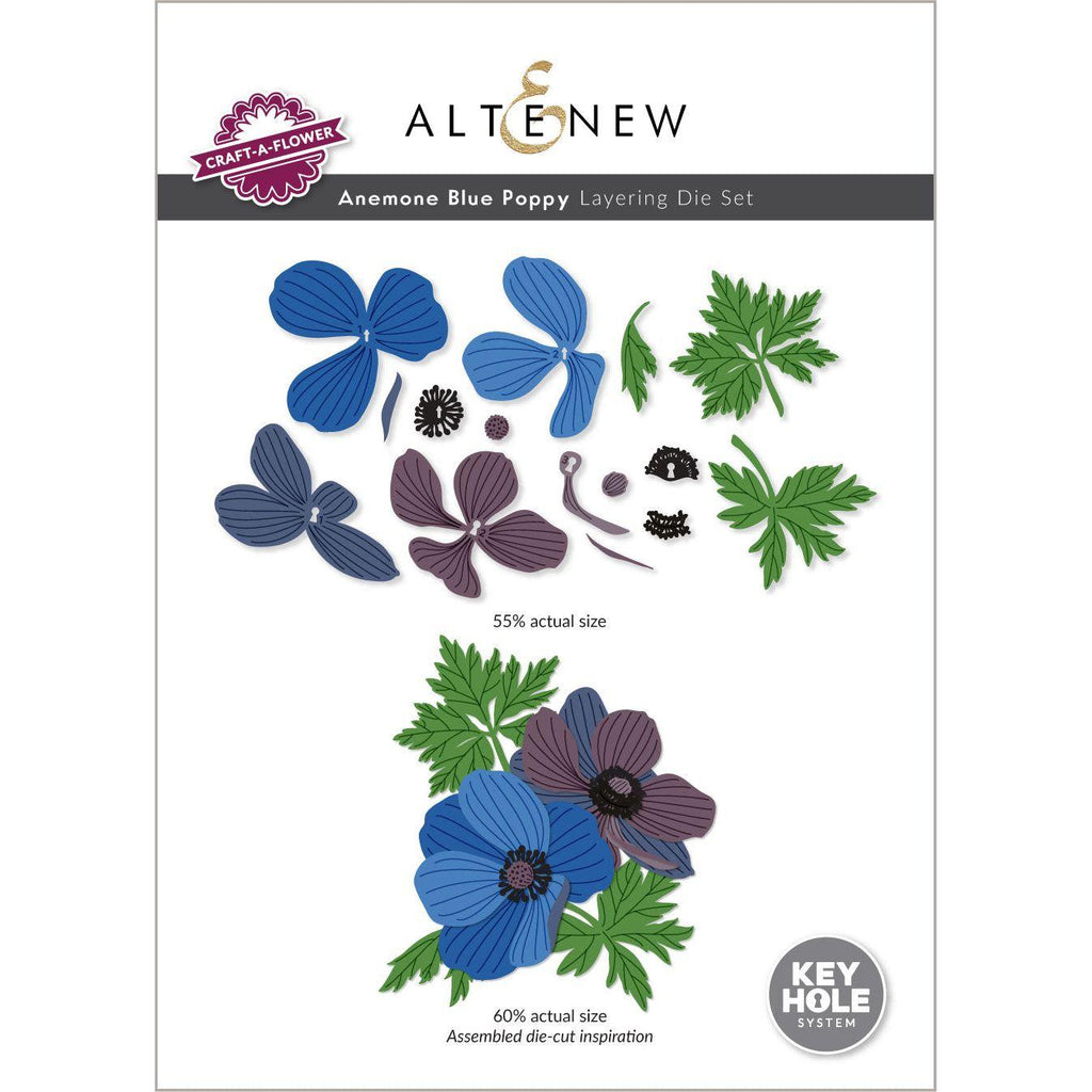 Altenew Craft-A-Flower Anemone Blue Poppy Layering Dies alt10013