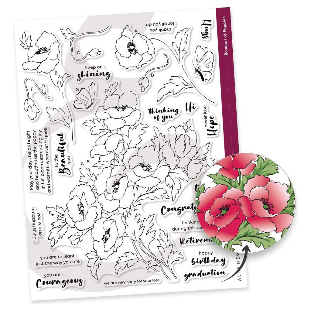 Altenew Bouquet of Poppies Clear Stamps alt10031