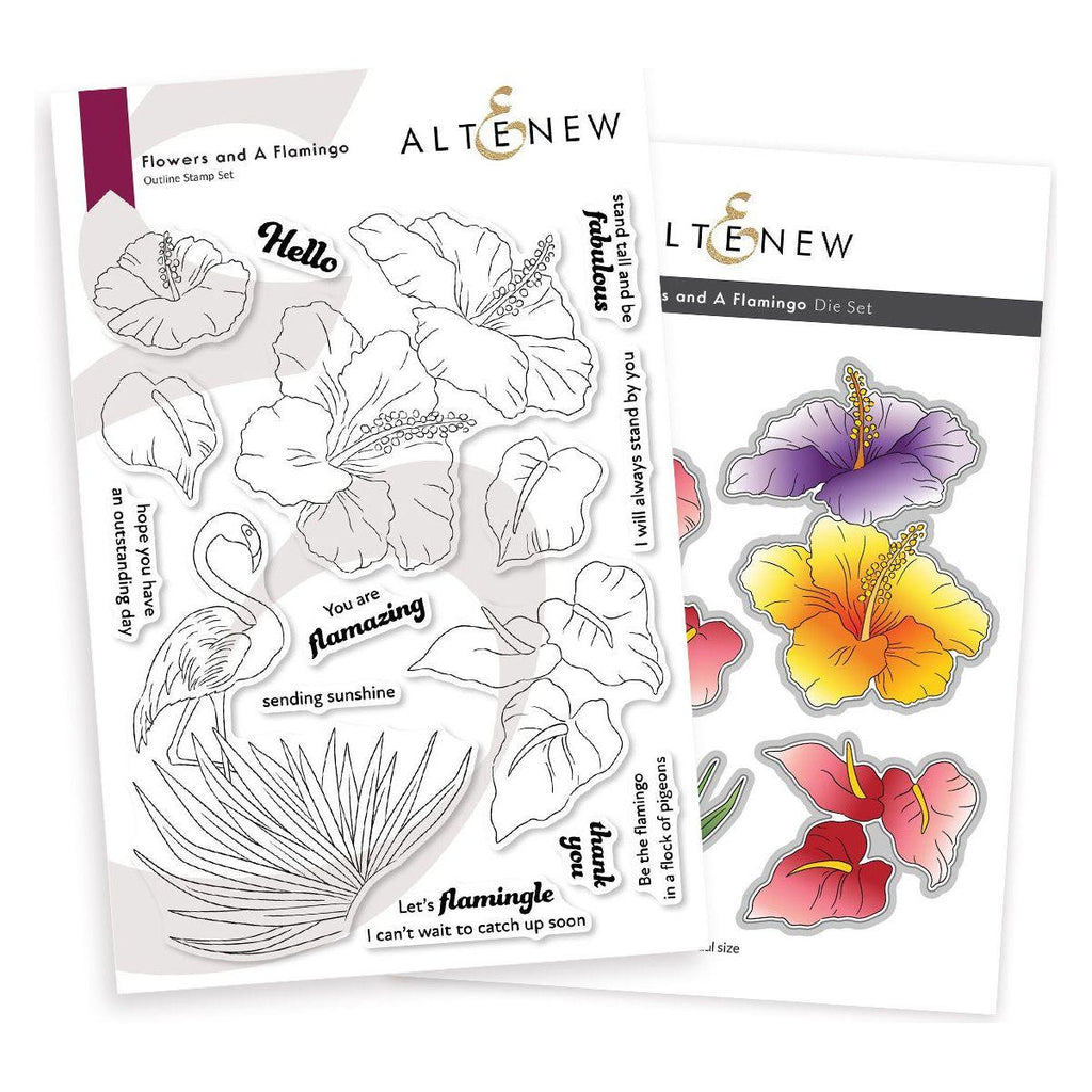 Altenew Flowers and A Flamingo Stamp and Die Set