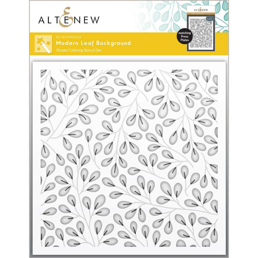 Altenew Modern Leaf Background Simple Coloring Stencils alt10176