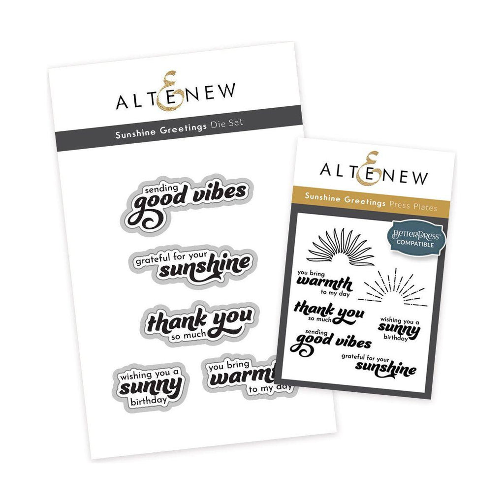 Altenew Sunshine Greetings Press Plates and Die Set