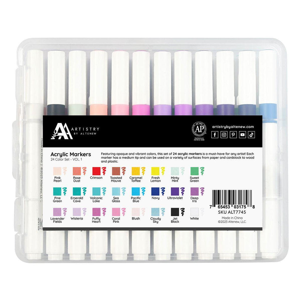 Altenew Acrylic Marker 24 Color Set Vol. 1 alt7745 colors