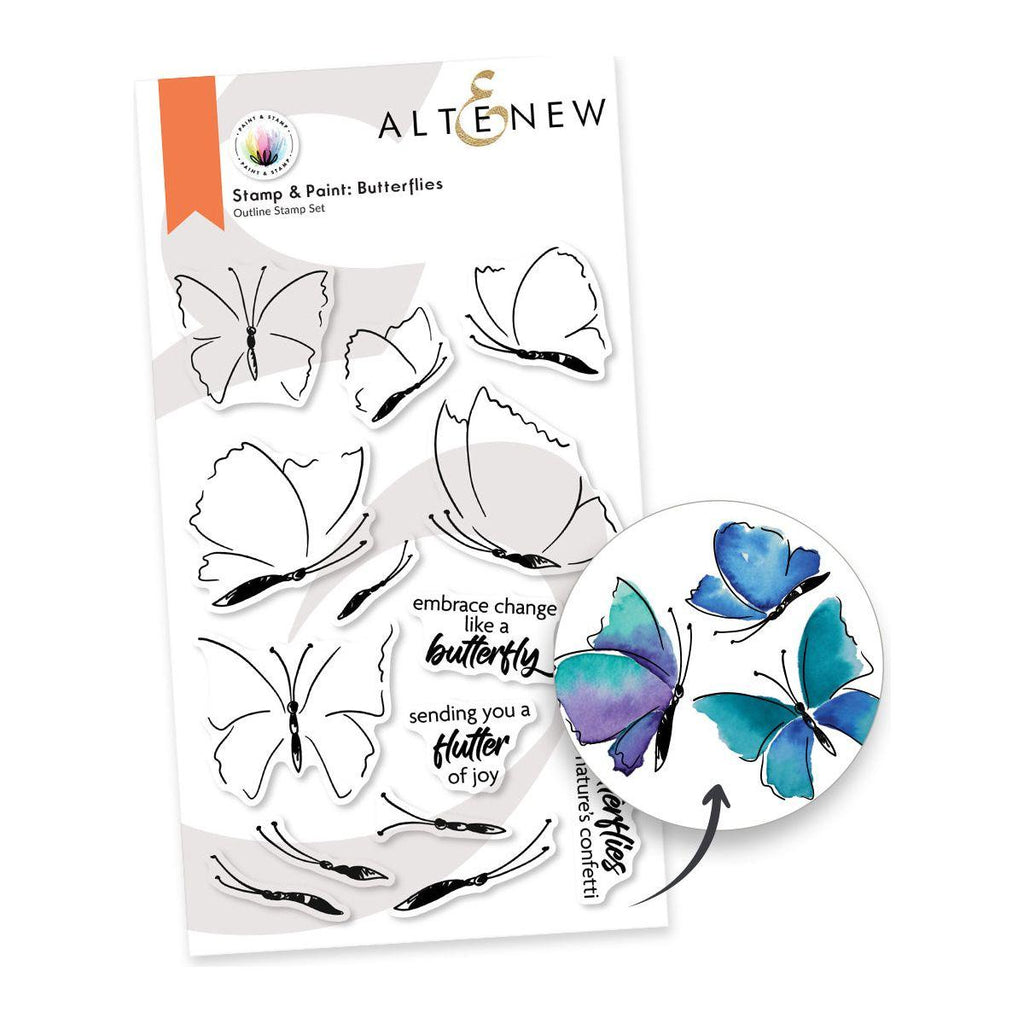 Altenew Paint and Stamp Butterflies Clear Stamps alt8915