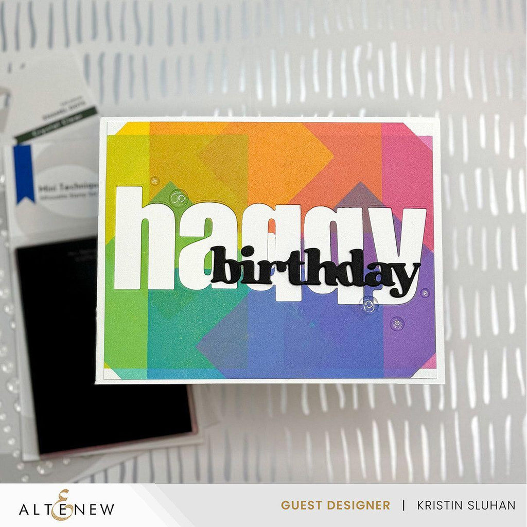 Altenew Mini Technique Block Clear Stamps alt8913 happy birthday