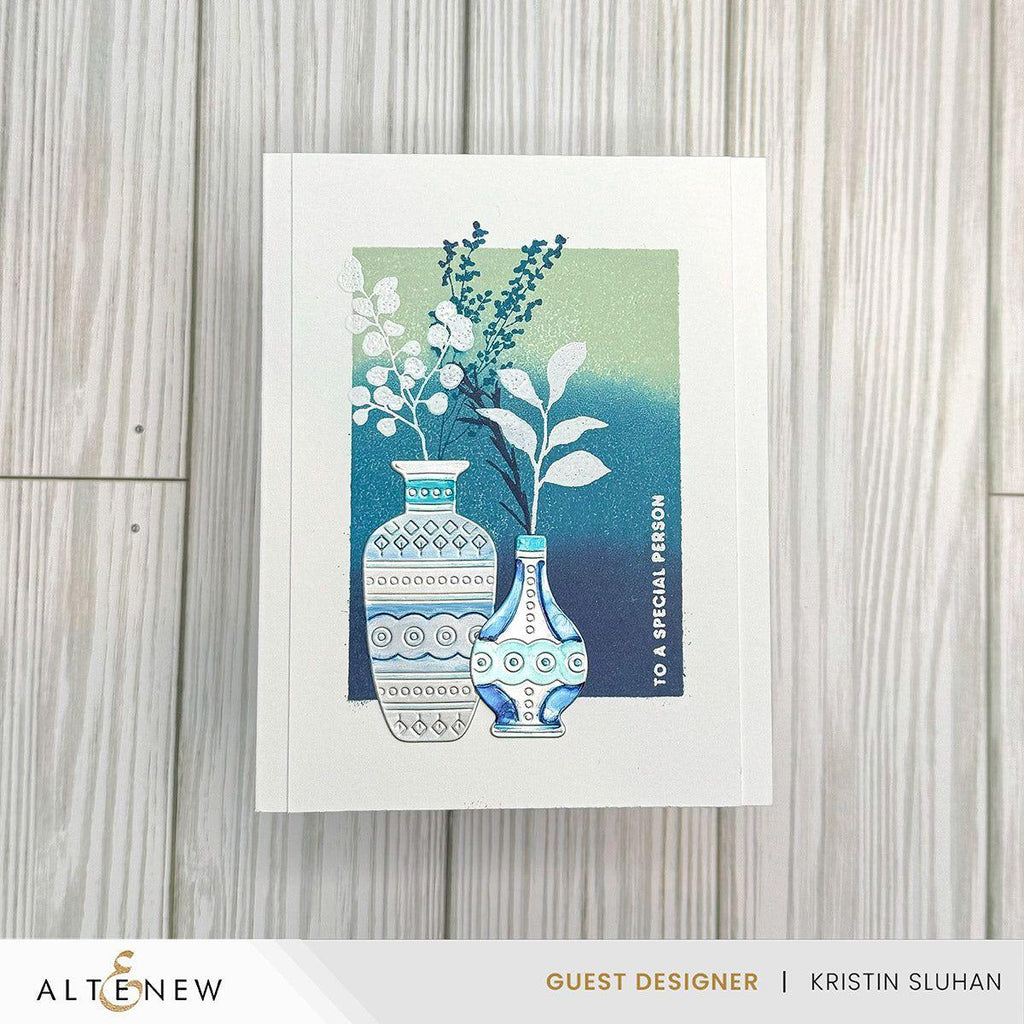 Altenew Mini Technique Block Clear Stamps alt8913 flower vase