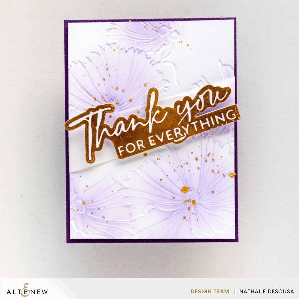 Altenew Cupcake Cosmos 3D Embossing Folder alt10141 thank you