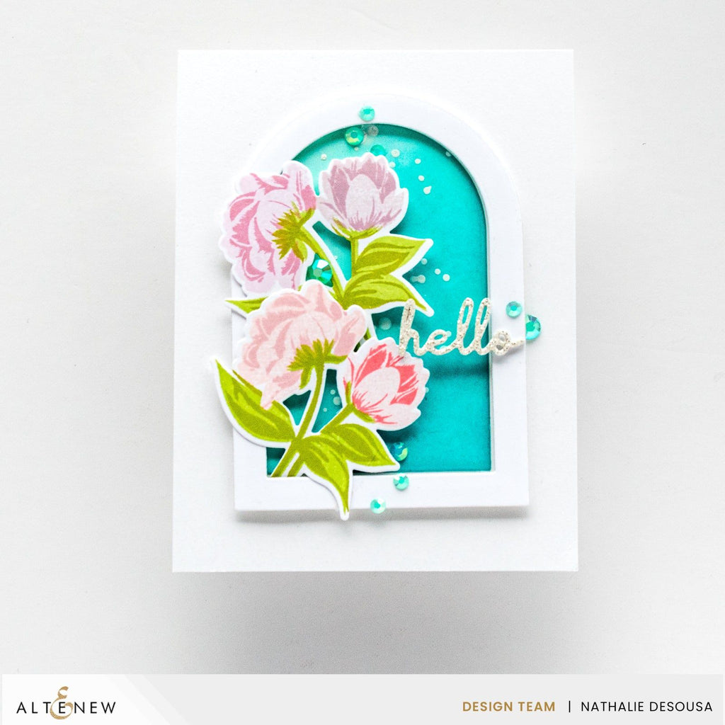 Altenew Mini Delight Bountiful Blooms Stamp and Die Set alt8689bn hello