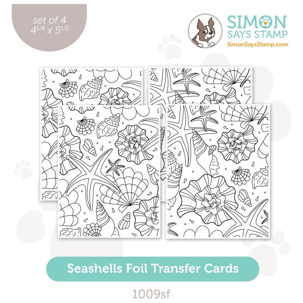 Simon Says Stamp Foil Transfer Cards Seashells 1009sf