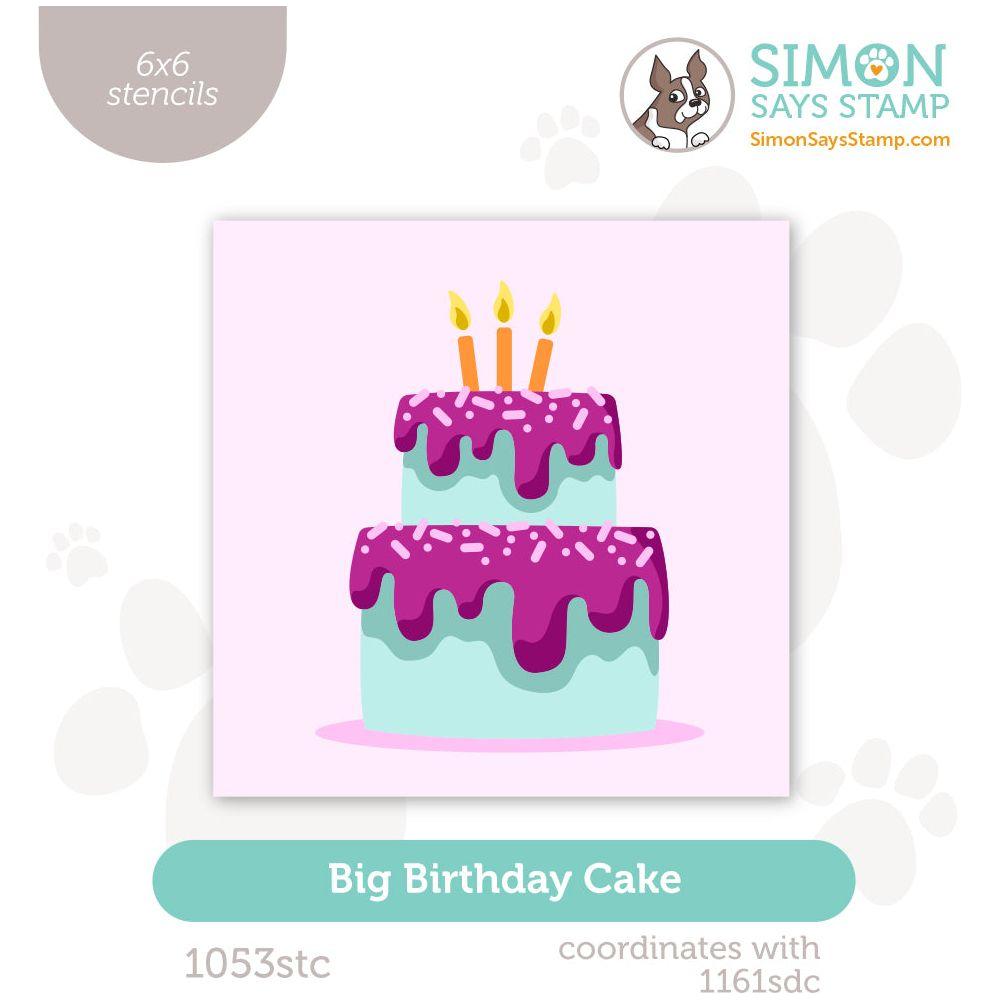 Simon Says Stamp Stencils Big Birthday Cake 1053stc