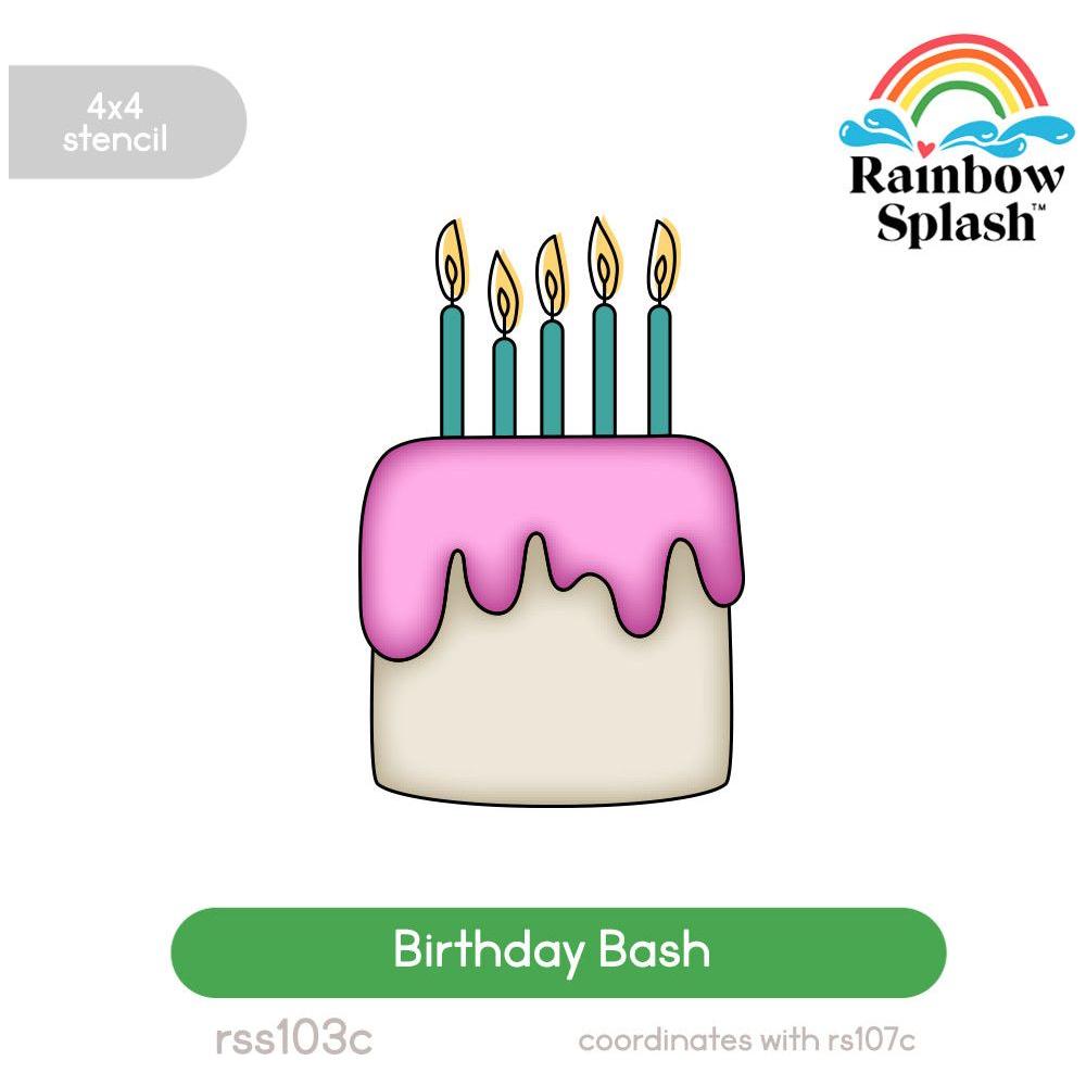 Rainbow Splash Stencil Birthday Bash rss103c Splendor