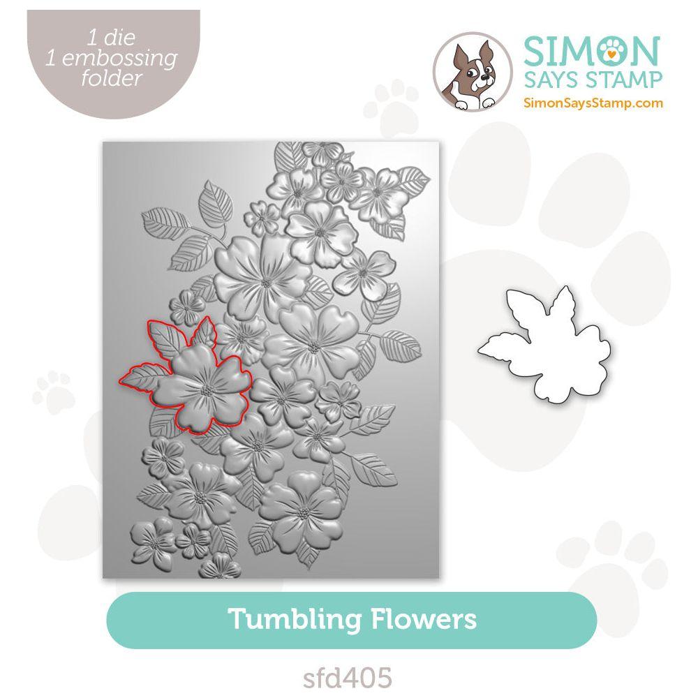 Simon Says Stamp Embossing Folder and Cutting Die Tumbling Flowers sfd405 Cheering for You