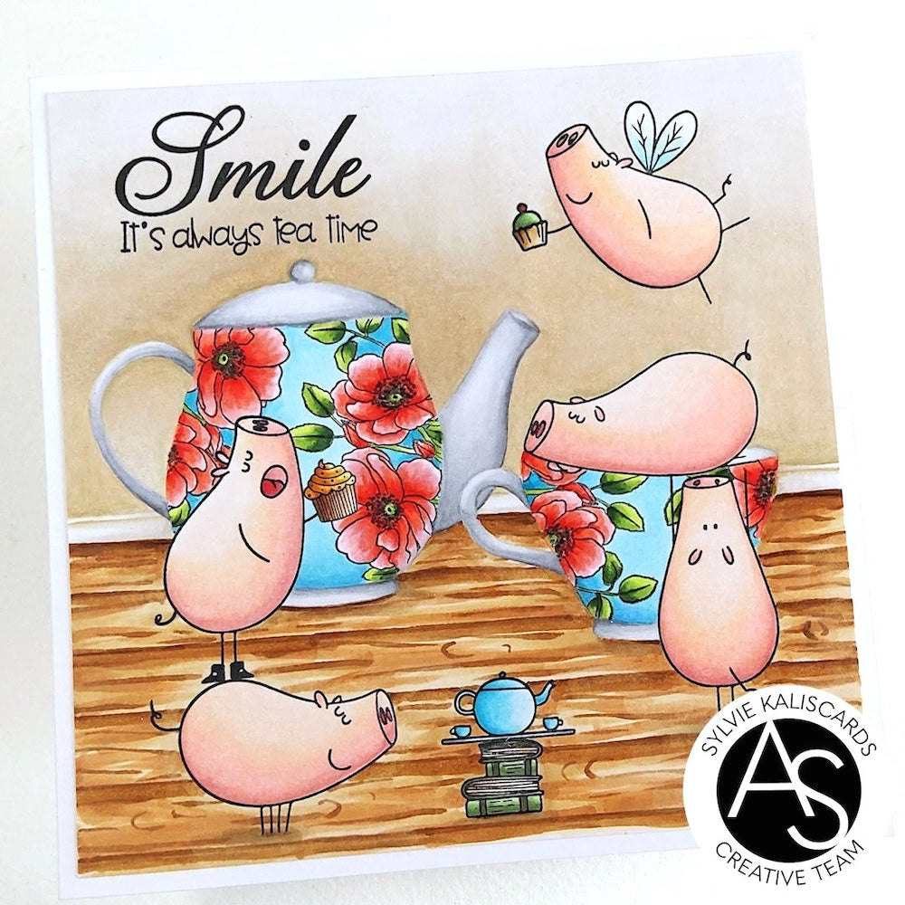 Alex Syberia Designs Hog Happy Clear Stamp Set asd-sta-162 smile