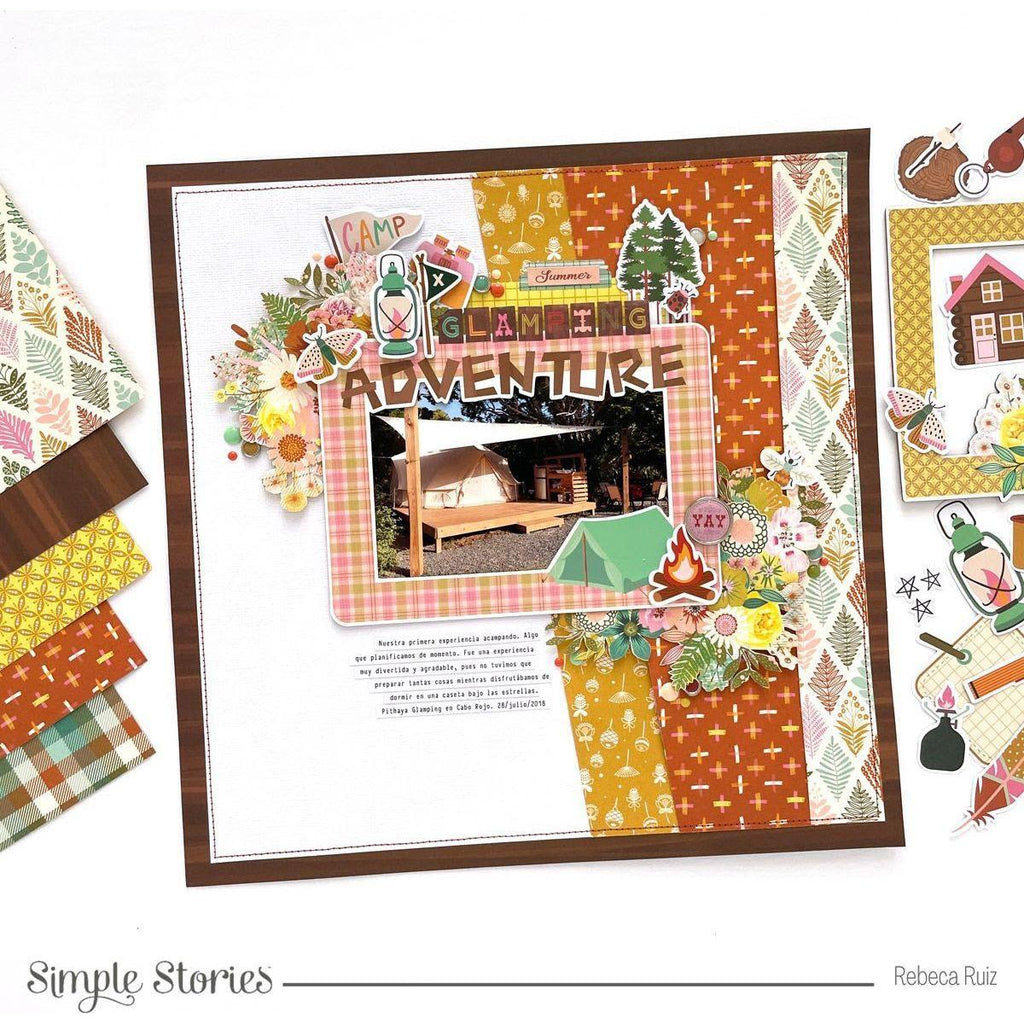 Simple Stories Trail Mix 6 x 8 Paper Pad 20315 Glamping Adventure Layout