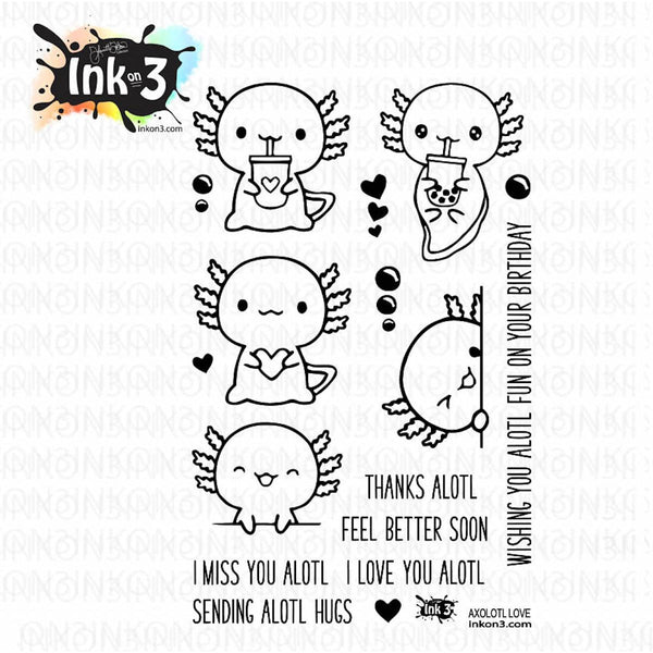 Inkon3 Axolotl Love Clear Stamps 89960 Simon Says Stamp