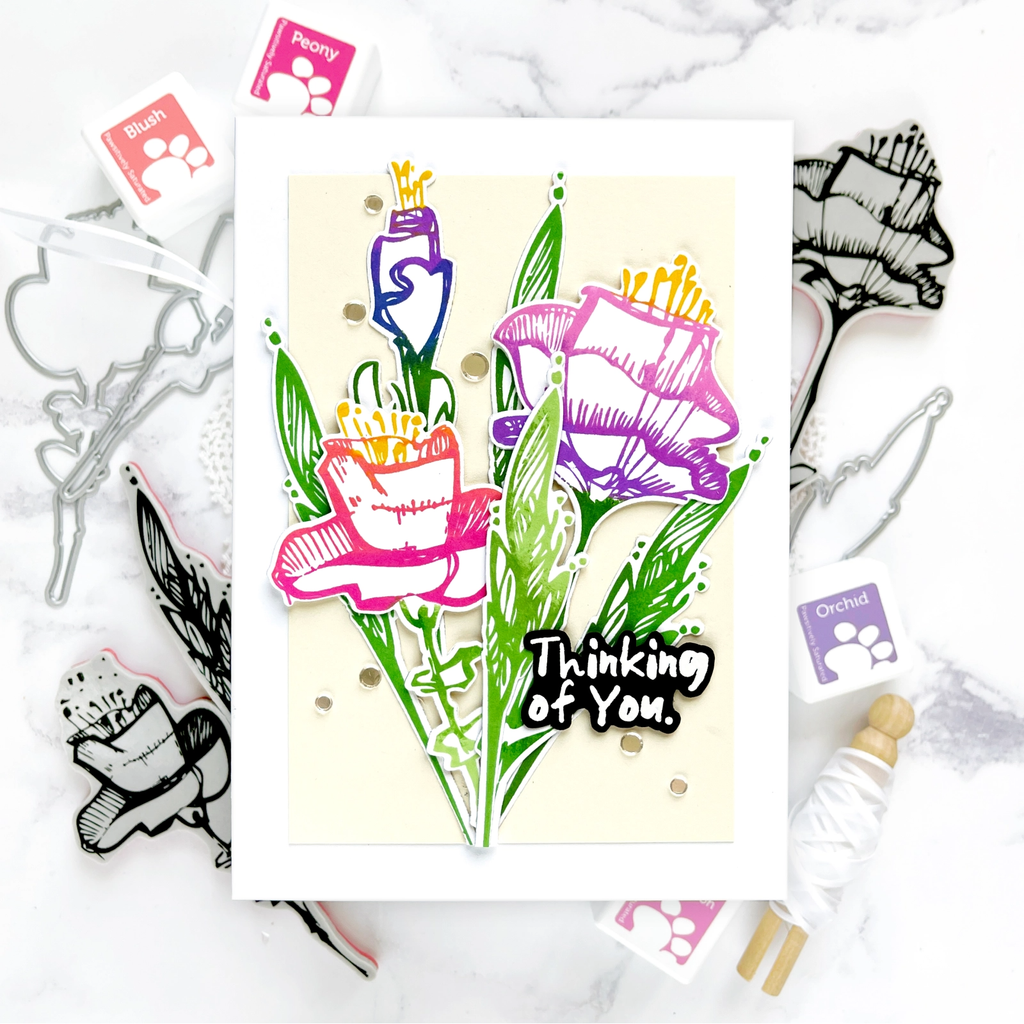 Simon Says Stamp Tim Holtz Abstract Florals Bundle setaf24 Thinking of You Card | color-code:ALT01