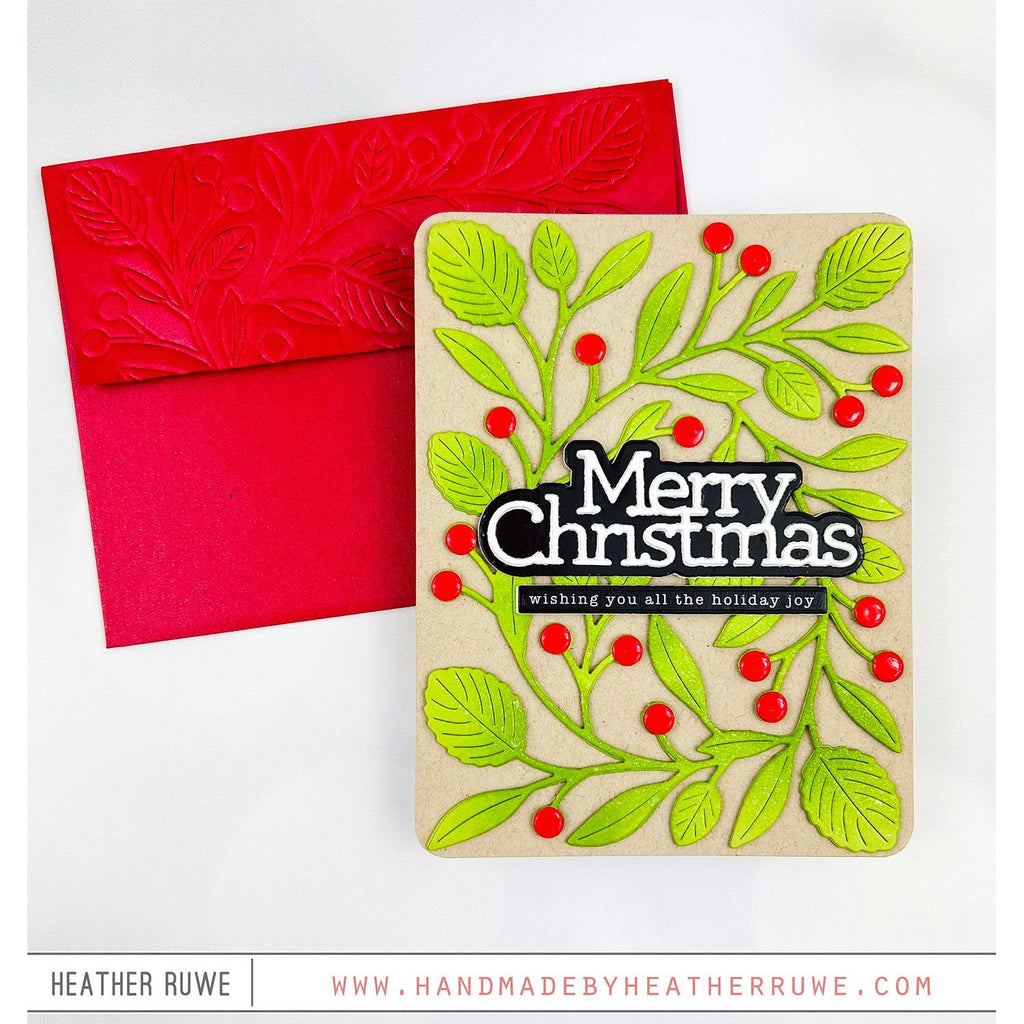 Simon Says Stamp Abundant Leaf Background Wafer Die s963 Festive Fun Christmas Card | color-code:ALT09