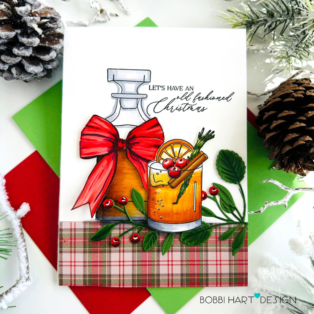 Simon Says Stamp Abundant Leaf Background Wafer Die s963 Festive Fun Christmas Card | color-code:ALT05