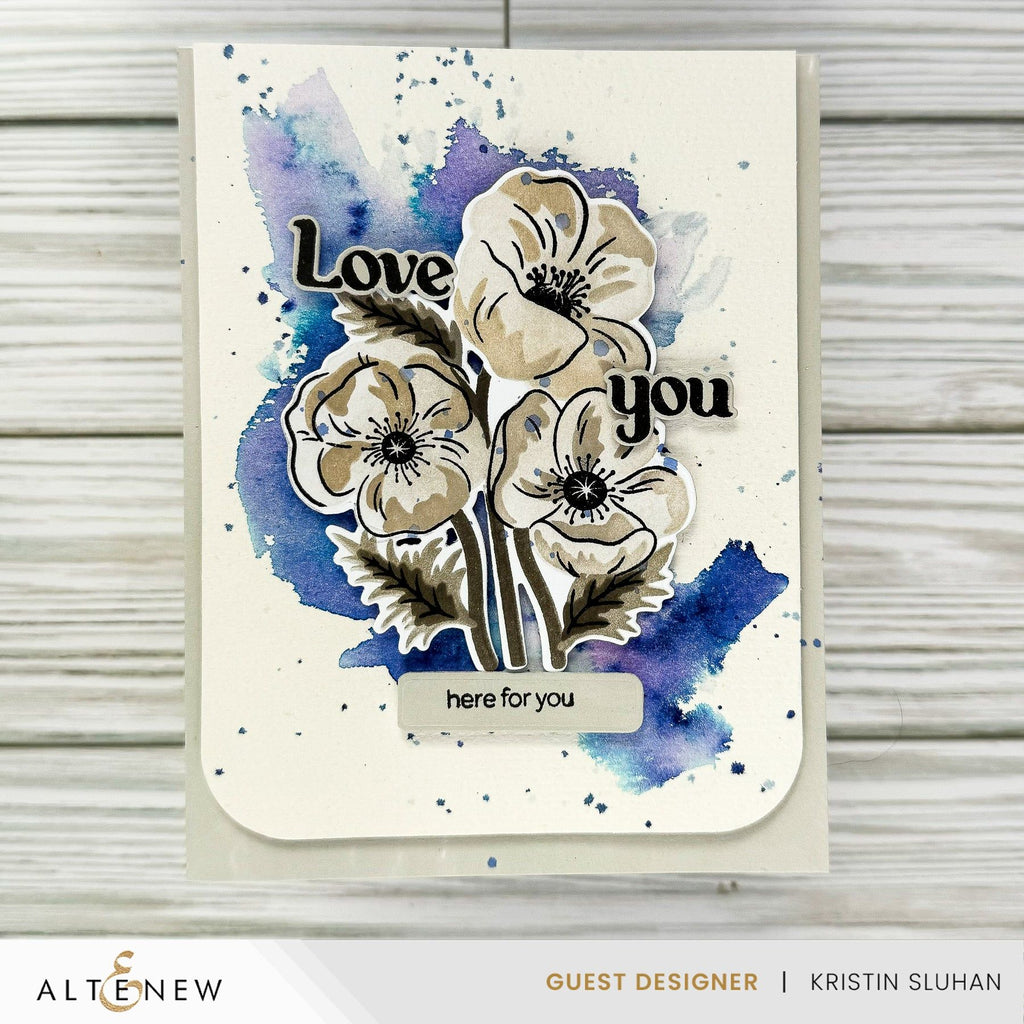 Altenew Dynamic Duo Precious Poppies and Add-on Die Set love you