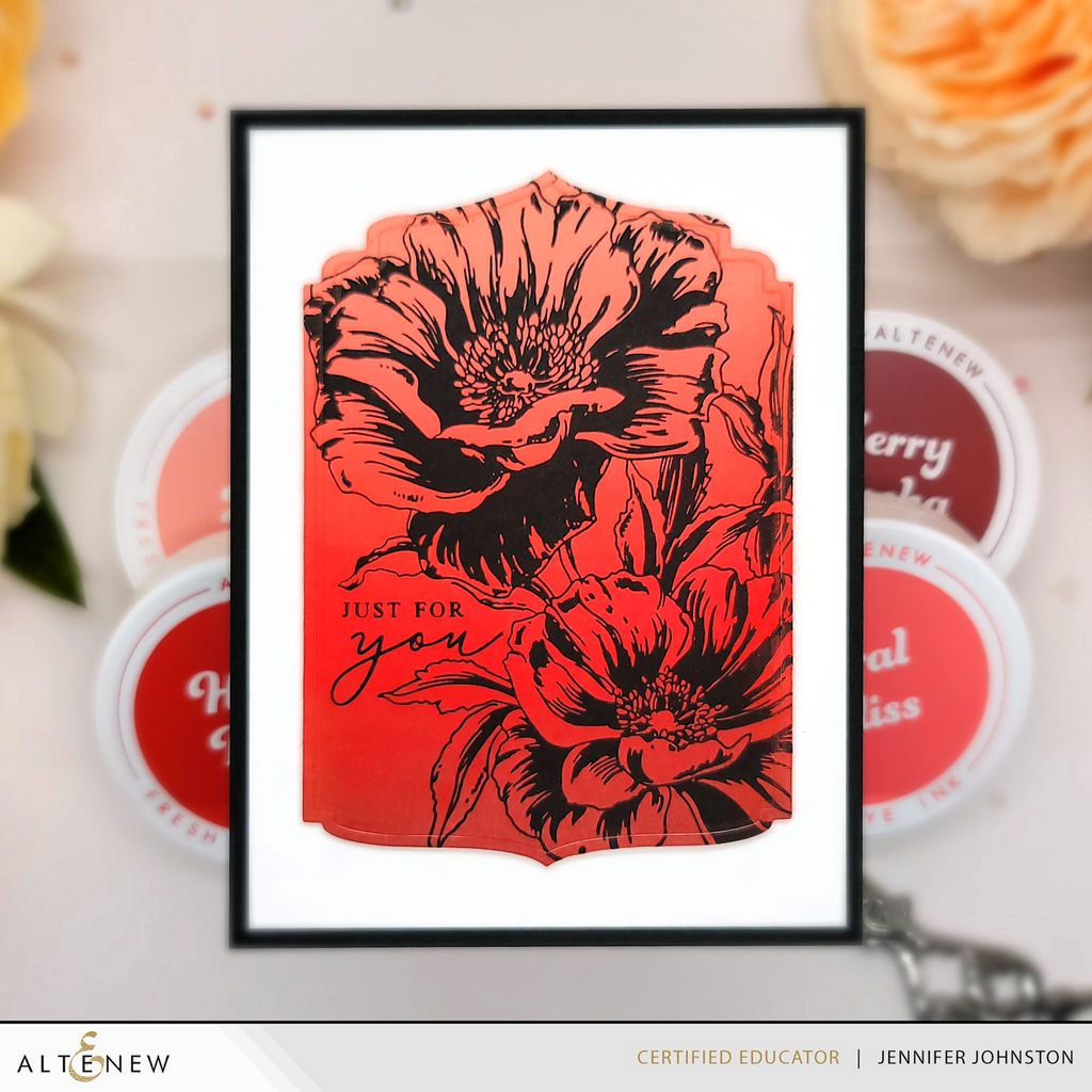 Altenew Inked Poppies Press n Foil Plate alt10239 just for you