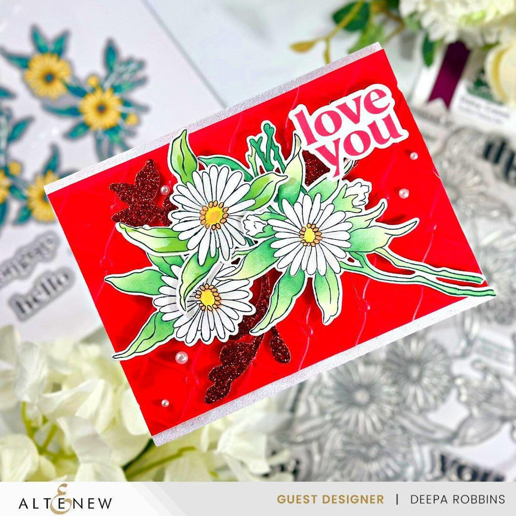 Altenew Build-A-Garden Daisy Crown alt8685bn glitter