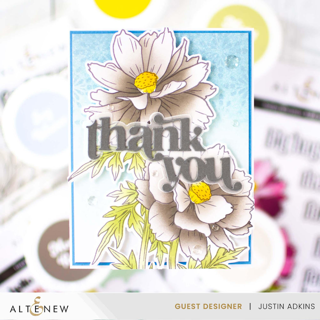 Altenew Build-A-Garden Sulfur Cosmos and Add-on Die Set thank you