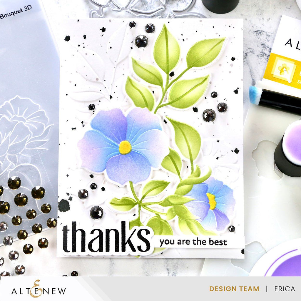 Altenew Blossoming Bouquet Press Plate, Stencils, Embossing Folders and Die Set you are the best