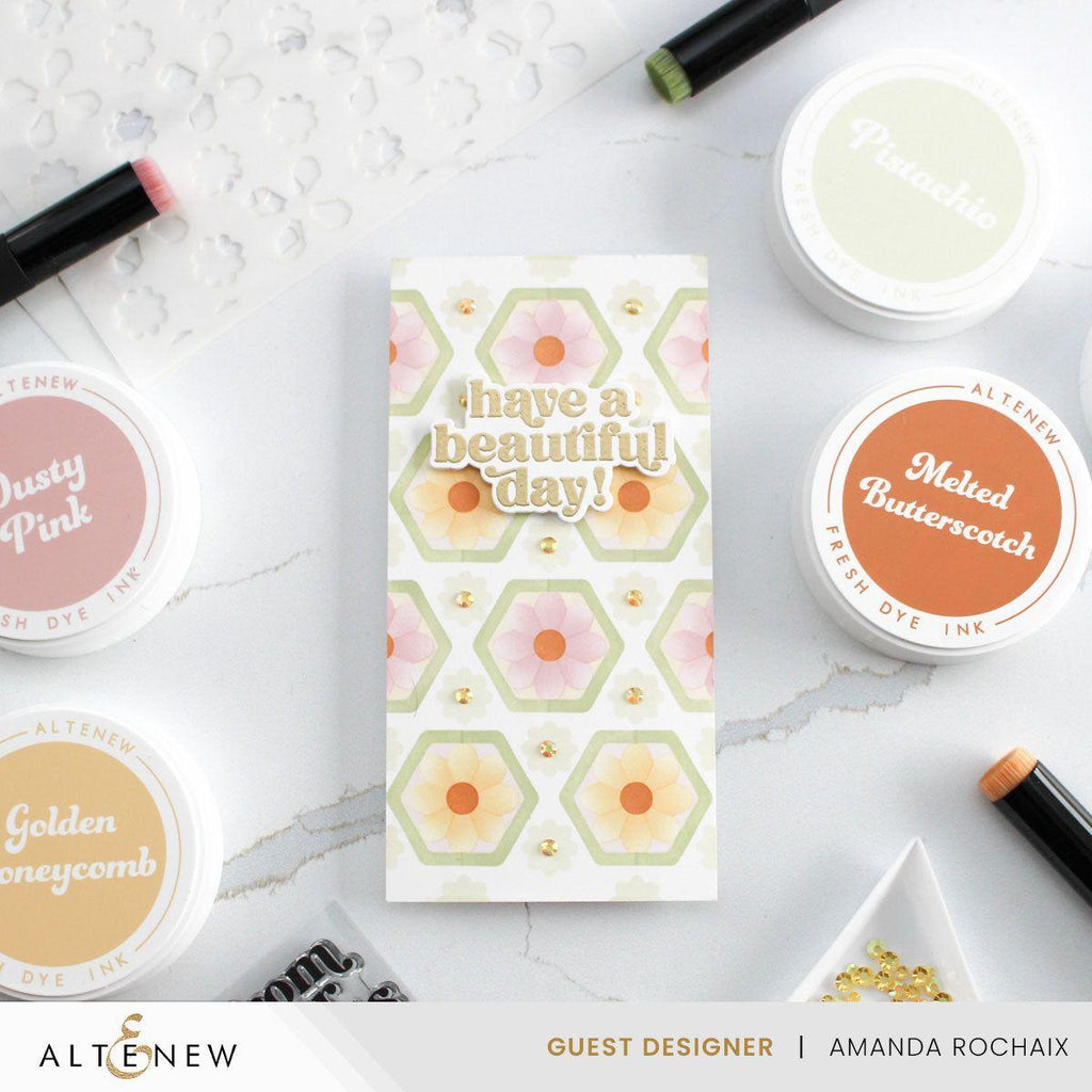 Altenew Botanical Honeycomb Simple Coloring Stencils alt10174 have a beautiful day