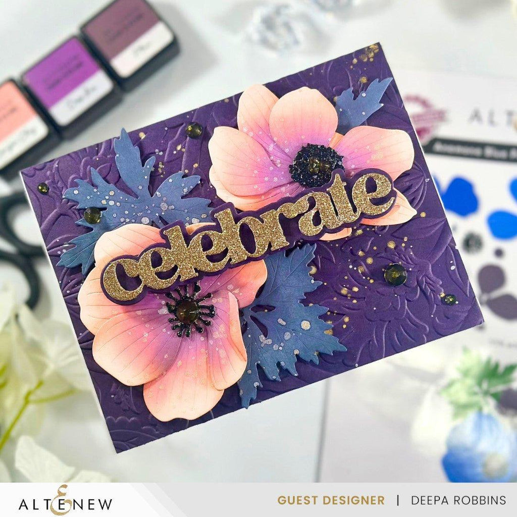 Altenew Blooming Motifs Simple Coloring Stencils alt10030 purple background