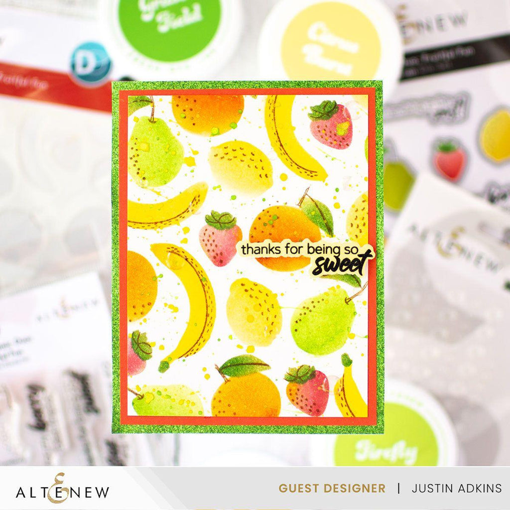 Altenew Dynamic Duo Fruitful Fun and Add-on Die Set fruit background