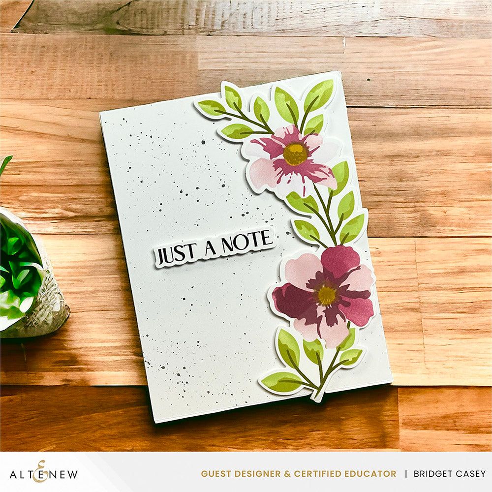 Altenew Dynamic Du: Painted Blossoms and Add-on Die Bundle just a note