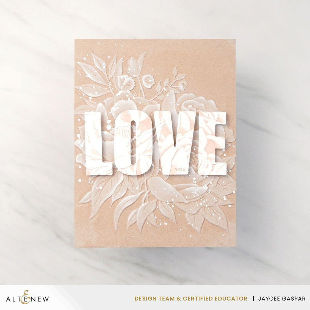 Altenew Farmhouse Florals 3D Embossing Folder alt8911 love