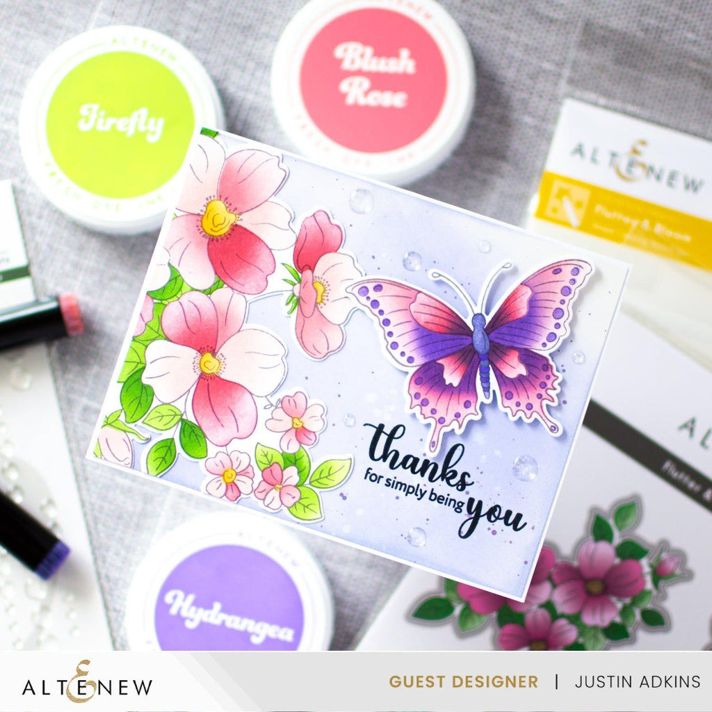 Altenew Flutter & Bloom Simple Coloring Stencils alt10040 thank you