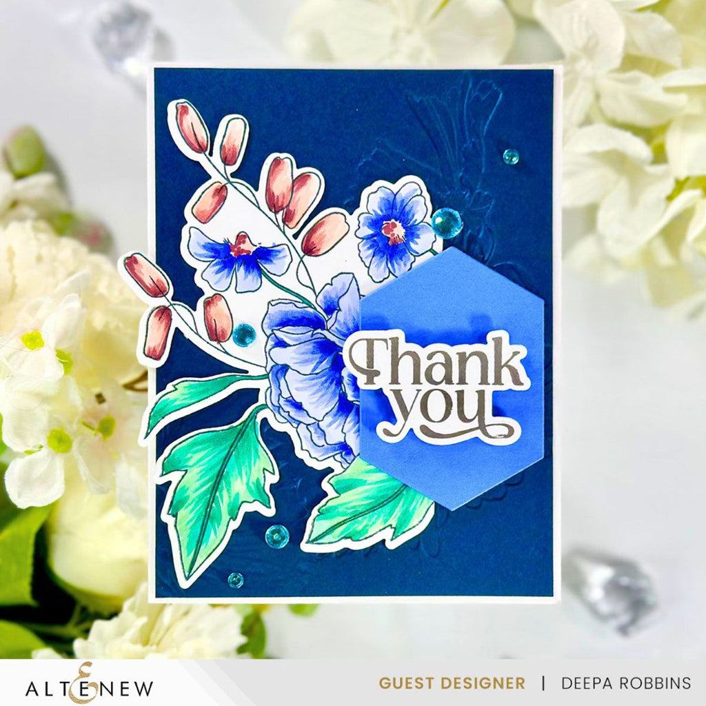 Altenew Garden Bouquet Dies alt10144 thank you