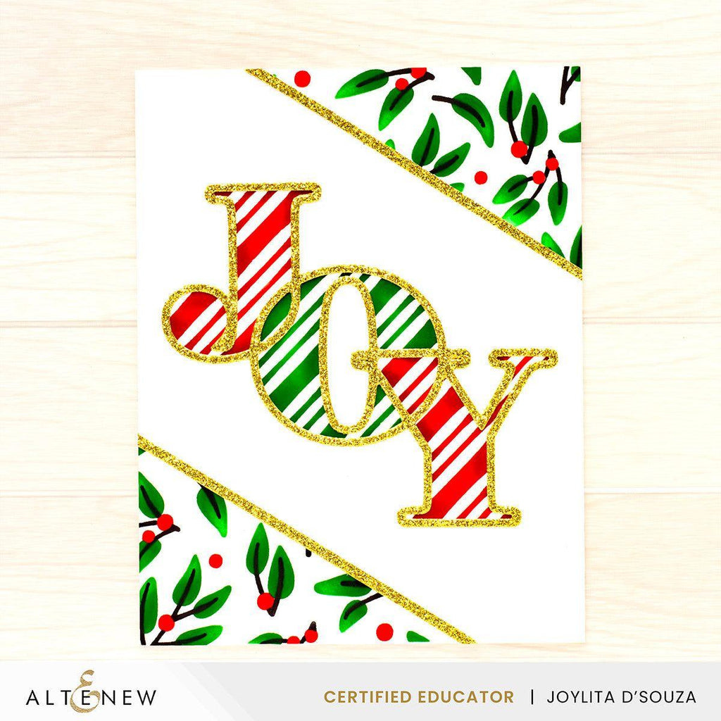 Altenew Festive Greenery Builder Stencils alt8203 joy