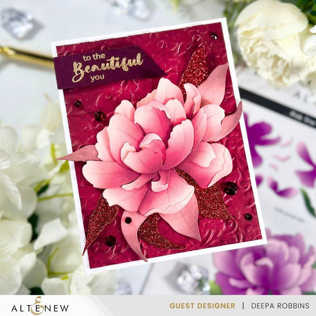 Altenew Embellished Flora Dies alt10036 pink flower